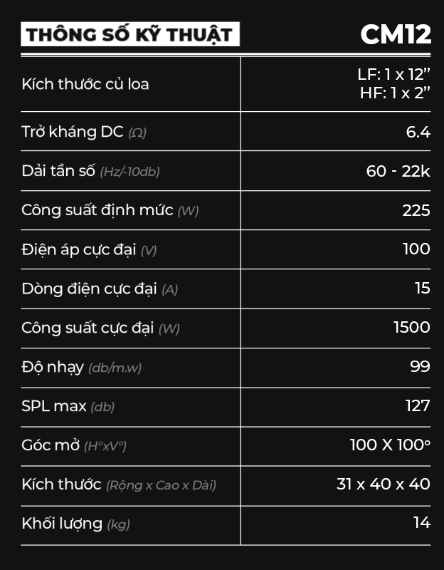 loa sân khấu dare - loa monitor CM12