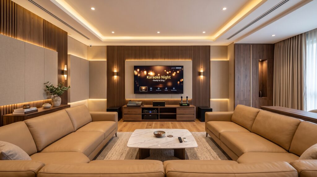 Phòng karaoke gia đình hiện đại