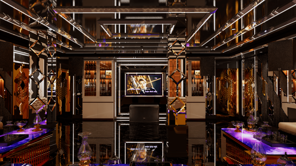 thiết kế 3d phòng karaoke