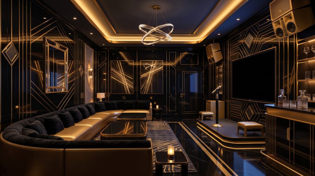 Mẫu phòng karaoke VIP Diamond Black Gold