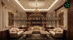 Phòng karaoke tân cổ điển với thiết kế sang trọng và nội thất cao cấp